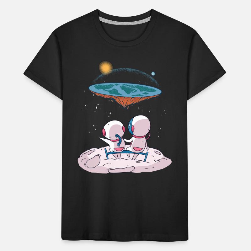 Die Erde ist flach, die Erde ist eine Scheibe Kinder Premium Bio T-Shirt
