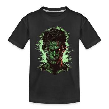 Tête verte froide - T-shirt bio Premium Enfant - noir - Devant