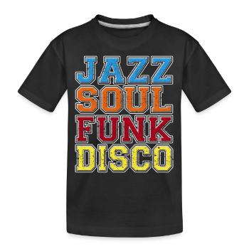 jazz soul funk disco grunge - Kids' Premium Organic T-Shirt - black - Front