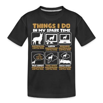Australian Cattle Dog - Kids' Premium Organic T-Shirt - black - Front