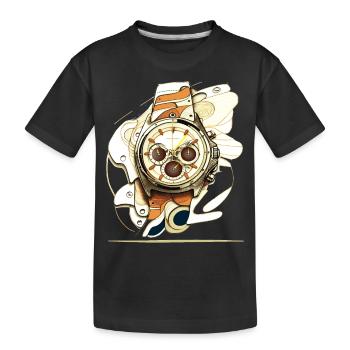 A vintage chronograph is a great timepiece - Kids' Premium Organic T-Shirt - black - Front