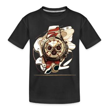 A retro chronograph is a piece of history - Kids' Premium Organic T-Shirt - black - Front