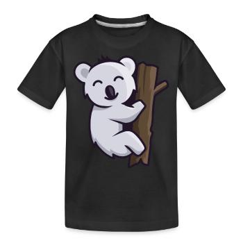 glücklicher Koalabär Koala - Kinder Premium Bio T-Shirt - Schwarz - Vorne
