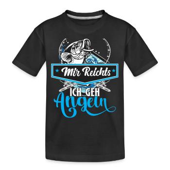 Mir reicht´s ich geh angeln - Kinder Premium Bio T-Shirt - Schwarz - Vorne