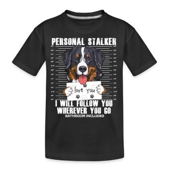 Bouvier Bernois Stalker Dessin Animé T-shirt - T-shirt bio Premium Enfant - noir - Devant