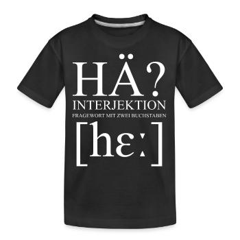 hä - Kinder Premium Bio T-Shirt - Schwarz - Vorne