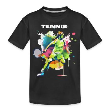 TENNIS - Kinder Premium Bio T-Shirt - Schwarz - Vorne