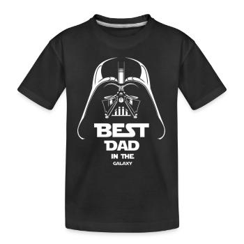 Best Dad In Galaxy - Kids' Premium Organic T-Shirt - black - Front