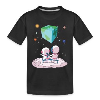 The earth is a cube - Kids' Premium Organic T-Shirt - black - Front