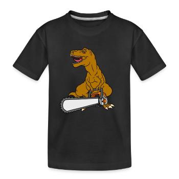 T-Rex Tronçonneuse - T-shirt bio Premium Enfant - noir - Devant