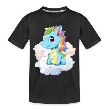DIno Baby Rainbow Gift - Kids' Premium Organic T-Shirt - black - Front
