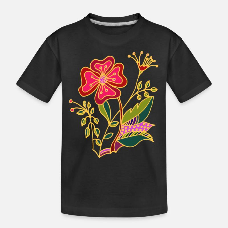Fleur - T-shirt bio Premium Enfant - noir