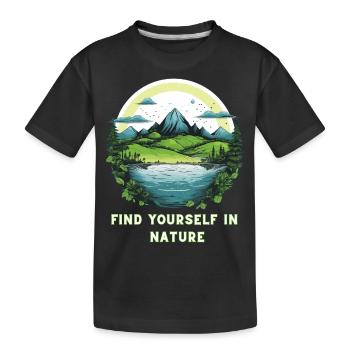 Bergsee-Idylle T-Shirt - Schönheit der Natur fest - Kinder Premium Bio T-Shirt - Schwarz - Vorne