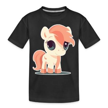 Pony - Kids' Premium Organic T-Shirt - black - Front