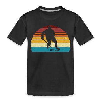Hockey retro t-shirt eishockey - Kinder Premium Bio T-Shirt - Schwarz - Vorne