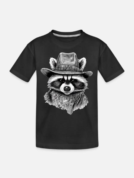 Biz Der Waschbär - Kinder Premium Bio T-Shirt - Schwarz