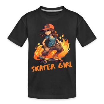 Skater Girl Skateboard Mädchen und Frauen Shirts - Kinder Premium Bio T-Shirt - Schwarz - Vorne