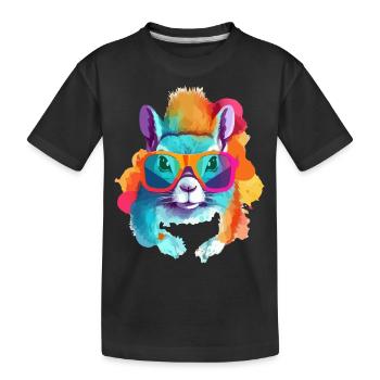 Tim das Brillenhörnchen - Kinder Premium Bio T-Shirt - Schwarz - Vorne