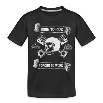 Born To Ride MC Skull Piston Design - Kids' Premium Organic T-Shirt - black - Front