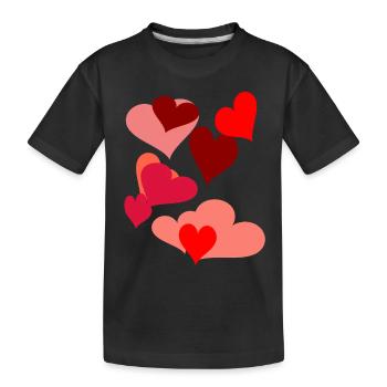 Symbol Herzen Herz Romantik Liebe herzlich - Kinder Premium Bio T-Shirt - Schwarz - Vorne