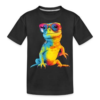 Nak die Eidechse - Kinder Premium Bio T-Shirt - Schwarz - Vorne