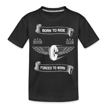 Born To Ride MC Wings Design - Kids' Premium Organic T-Shirt - black - Front