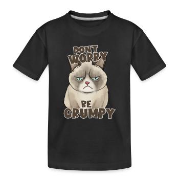 Keine Sorge, mürrische Katze - Kinder Premium Bio T-Shirt - Schwarz - Vorne