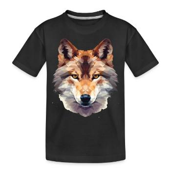 Geometric fox - Kids' Premium Organic T-Shirt - black - Front