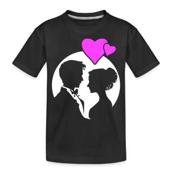 Silhouette de mariage de couple marié - T-shirt bio Premium Enfant - noir - Devant