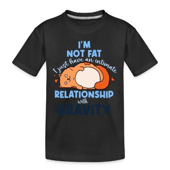 Katze Fett Dick - Kinder Premium Bio T-Shirt - Schwarz - Vorne