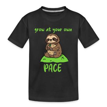 Grandissez à votre rythme - T-shirt bio Premium Enfant - noir - Devant