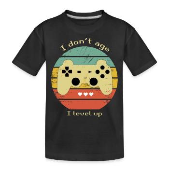 Retro Gaming - Kids' Premium Organic T-Shirt - black - Front