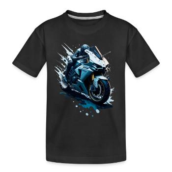 Sportmotorrad-Illustration - Kinder Premium Bio T-Shirt - Schwarz - Vorne