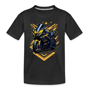 Sportmotorrad-Illustration - Kinder Premium Bio T-Shirt - Schwarz - Vorne