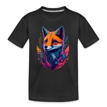 Renard abstrait - T-shirt bio Premium Enfant - noir - Devant
