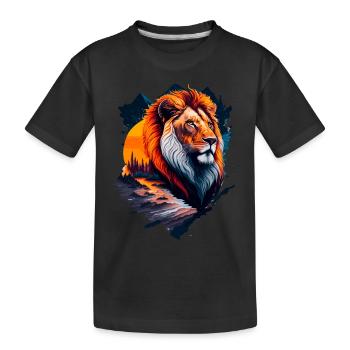 Illustration abstraite du lion - T-shirt bio Premium Enfant - noir - Devant