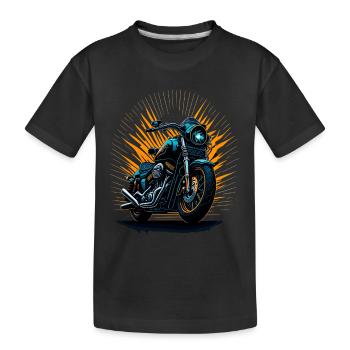 Klassisches Motorrad - Kinder Premium Bio T-Shirt - Schwarz - Vorne