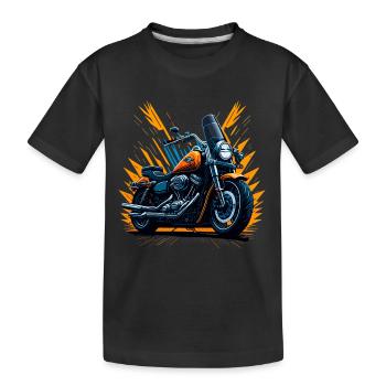 Klassisches Motorrad - Kinder Premium Bio T-Shirt - Schwarz - Vorne