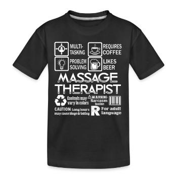 Massage Therapist Multitasking Job - Kids' Premium Organic T-Shirt - black - Front