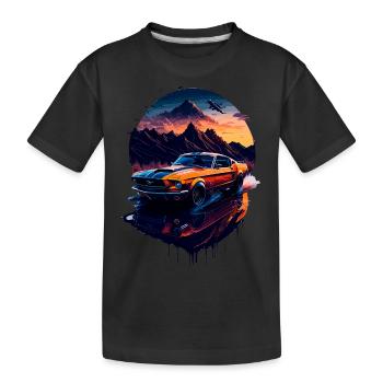 Klassischer Sportwagen - Kinder Premium Bio T-Shirt - Schwarz - Vorne