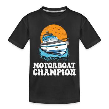 Motorboat Champion Lake Life Boat Parade Champ - Kinder Premium Bio T-Shirt - Schwarz - Vorne