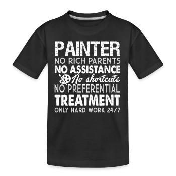 Painter Painter Hard Work - Kids' Premium Organic T-Shirt - black - Front