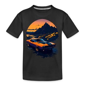 Klassischer Sportwagen - Kinder Premium Bio T-Shirt - Schwarz - Vorne