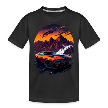 Klassischer Sportwagen - Kinder Premium Bio T-Shirt - Schwarz - Vorne