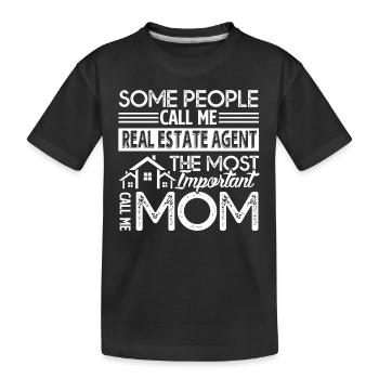 Real Estate Real Estate Agent Mom - Kids' Premium Organic T-Shirt - black - Front
