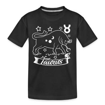 Taurus Taurus Zodiac Star Sign Of Zodiac - Kids' Premium Organic T-Shirt - black - Front