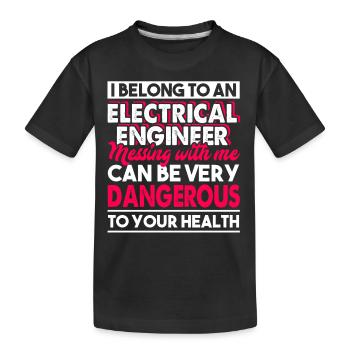 I Belong To A Electrical Engineer - Kids' Premium Organic T-Shirt - black - Front