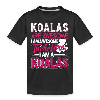 Koala Koalas Are Awesome - Kids' Premium Organic T-Shirt - black - Front