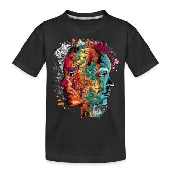Double portraits - T-shirt bio Premium Enfant - noir - Devant