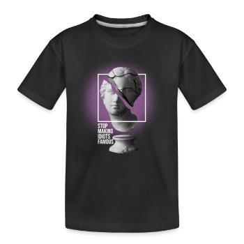 Vaporwave Stop making idiots famous - Stupid Peopl - Kinder Premium Bio T-Shirt - Schwarz - Vorne